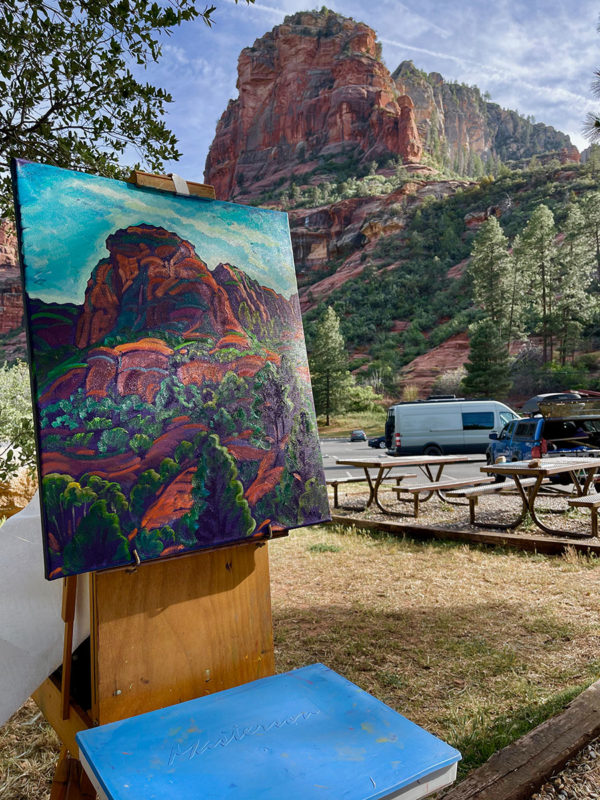 Sedona Red Rock on easel