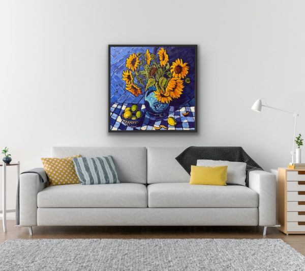 Wild Sunflowers in Blue