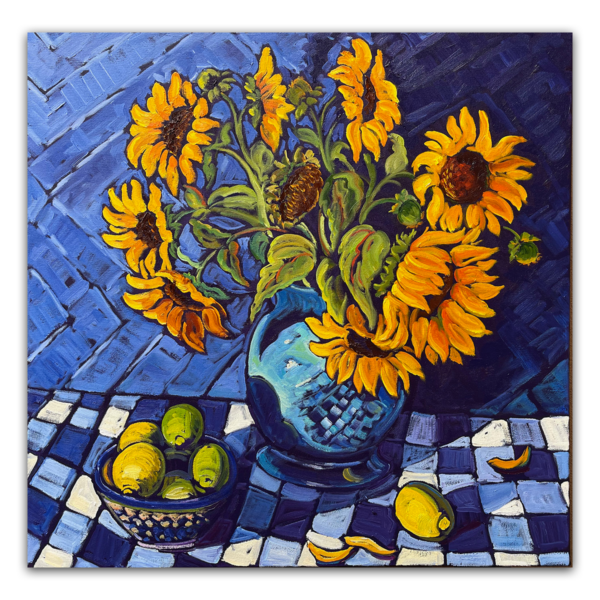 Wild Sunflowers in Blue