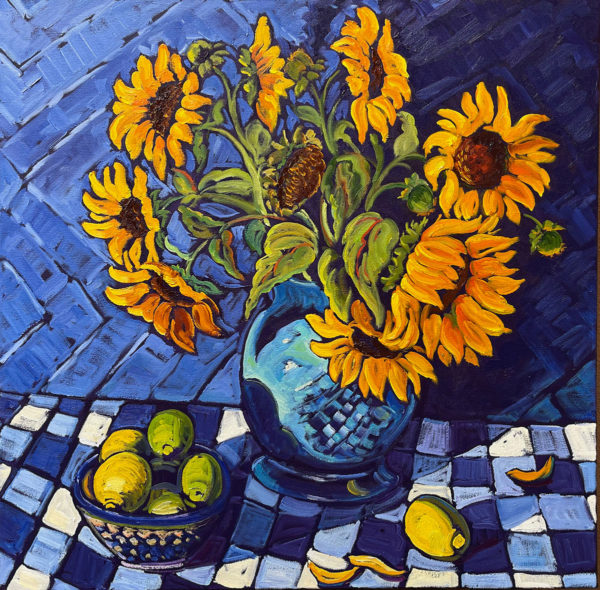 Wild Sunflowers in Blue