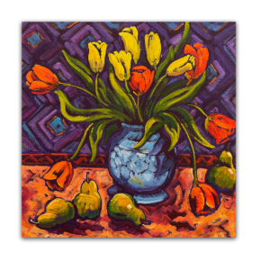 Pears and Tulips Still Life 16x16