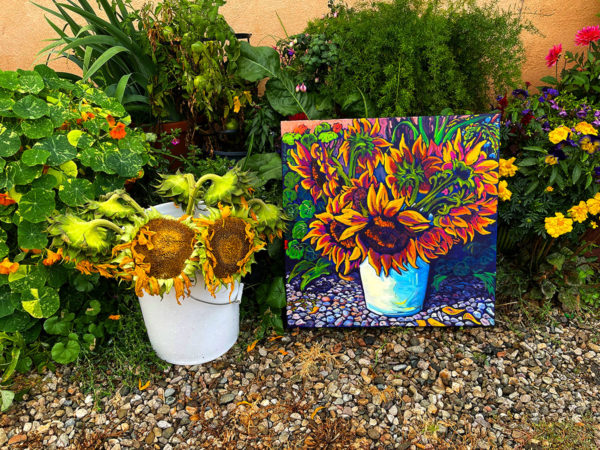 The Market Sunflower Bucket 24x24