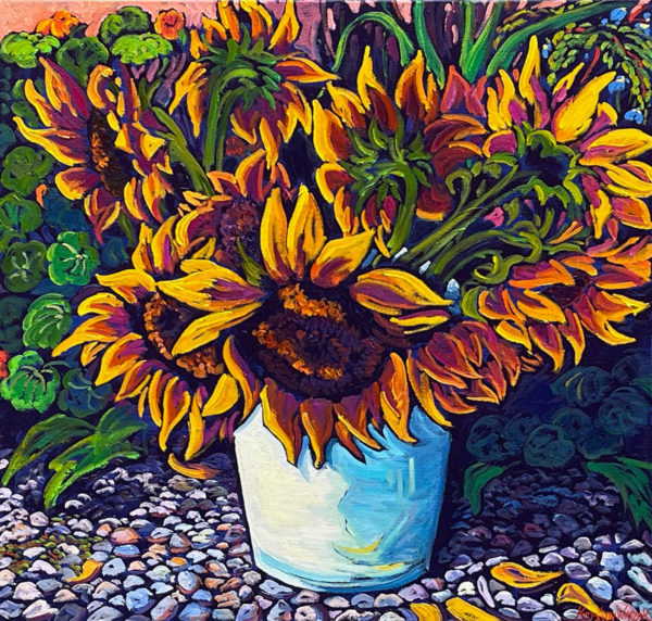 The Market Sunflower Bucket 24x24