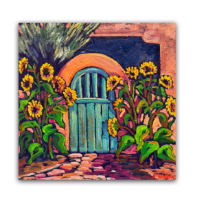 Turquoise Sunflower Gate 10x10