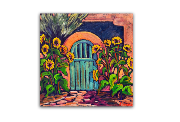 Turquoise Sunflower Gate 10x10