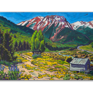 Red Mountain One and Two With Snow, Early Summer 30x48