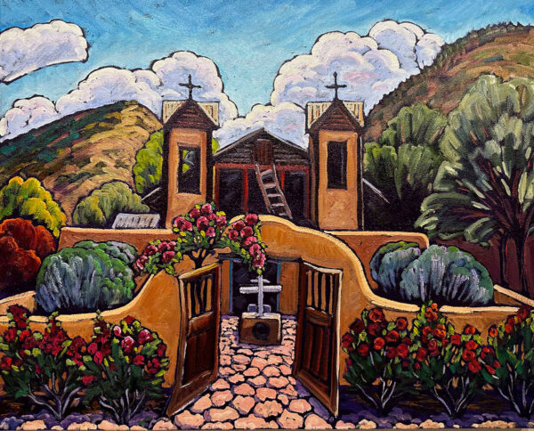 Chimayo With Summer Roses 14x18