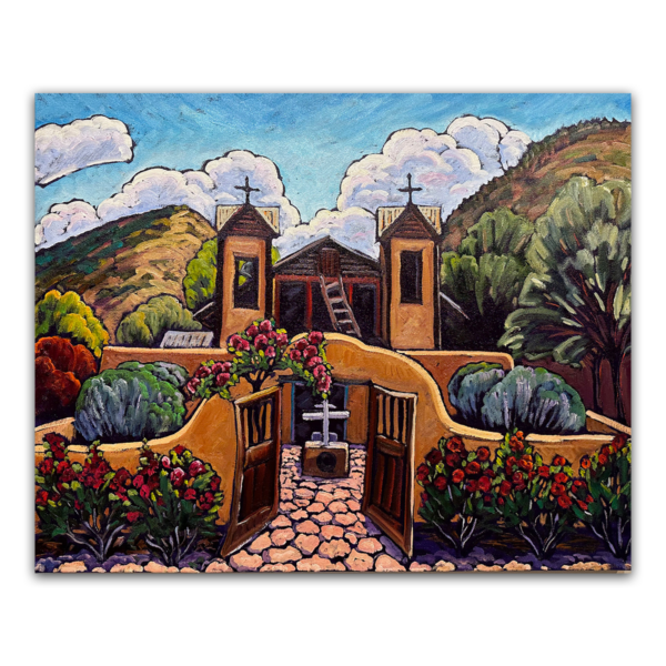 Chimayo With Summer Roses 14x18