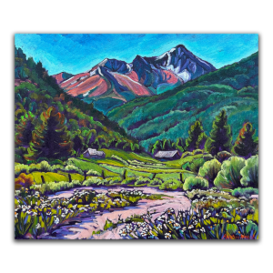 Colorado Mountains in Summer Greens 20x24