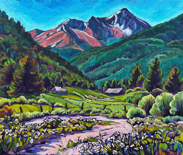 Colorado Mountains in Summer Greens 20x24