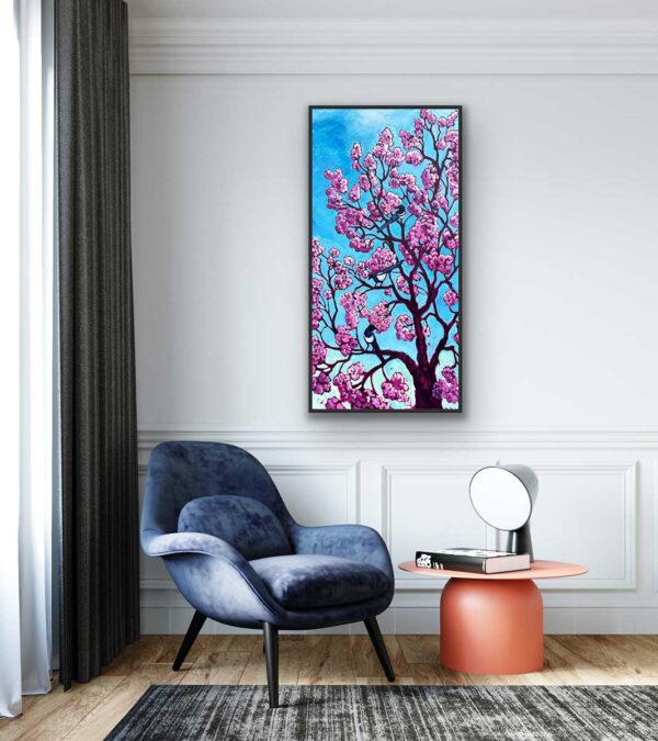 Spring Cherry Tree With Magpies 24x48