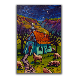 Quiet Night With Flock 12x16