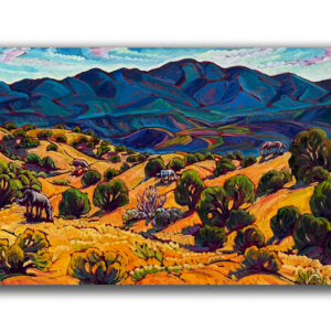 Sandia Foothills With Wild Horses 28x40