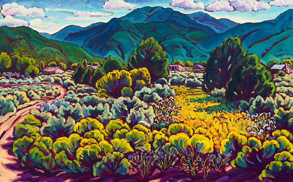 Wild Chamisa Garden, Late Summer 30x48
